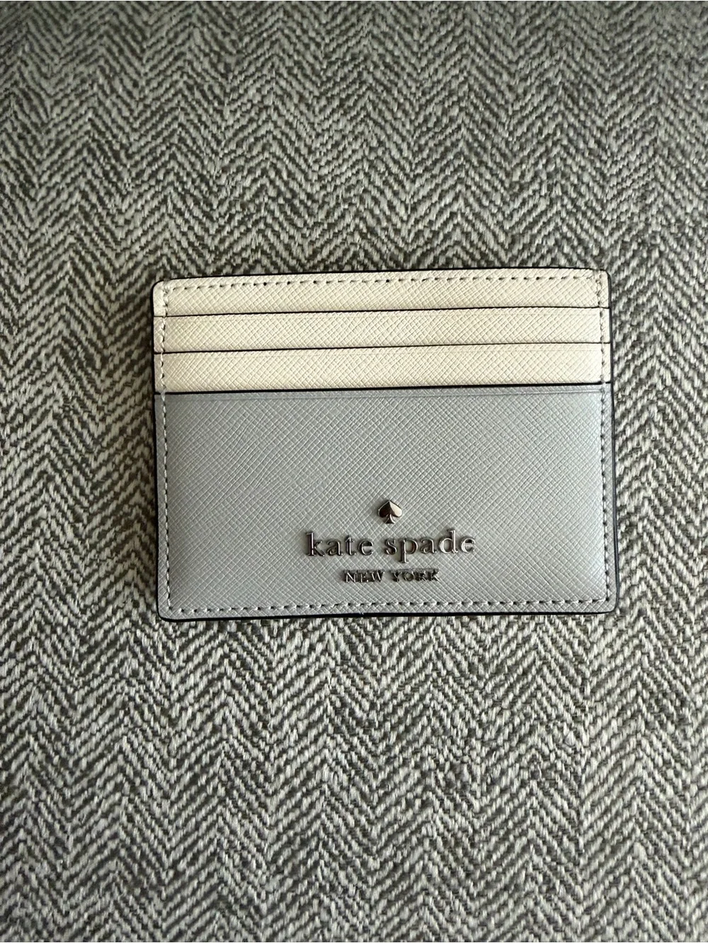 kate spade Two-Tone Gray & White Pebbled Leather Crossbody Belt Bag